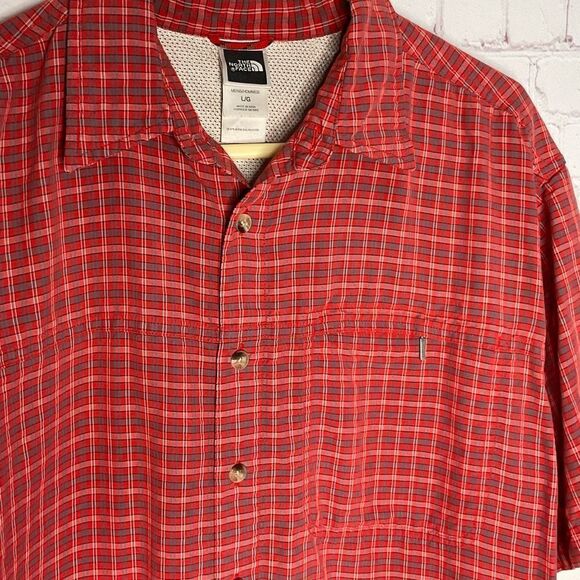 The North Face Men’s Modal Blend Short Sleeve Mesh Lined Outdoor Plaid‎ Shirt L - Picture 2 of 9